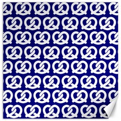 Navy Pretzel Illustrations Pattern Canvas 20  X 20   by GardenOfOphir