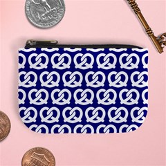 Navy Pretzel Illustrations Pattern Mini Coin Purses by GardenOfOphir