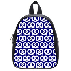 Navy Pretzel Illustrations Pattern School Bags (small)  by GardenOfOphir