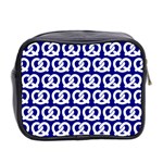 Navy Pretzel Illustrations Pattern Mini Toiletries Bag 2-Side Back