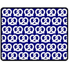 Navy Pretzel Illustrations Pattern Fleece Blanket (medium)  by GardenOfOphir