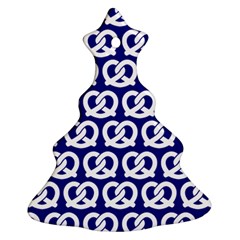 Navy Pretzel Illustrations Pattern Ornament (christmas Tree) by GardenOfOphir