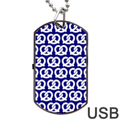 Navy Pretzel Illustrations Pattern Dog Tag Usb Flash (two Sides)  by GardenOfOphir