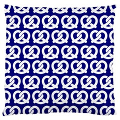 Navy Pretzel Illustrations Pattern Large Cushion Cases (two Sides)  by GardenOfOphir