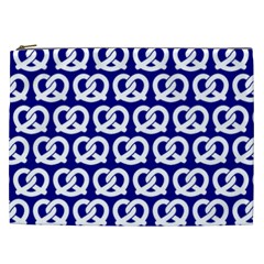 Navy Pretzel Illustrations Pattern Cosmetic Bag (xxl)  by GardenOfOphir