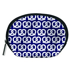 Navy Pretzel Illustrations Pattern Accessory Pouches (medium)  by GardenOfOphir