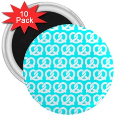 Aqua Pretzel Illustrations Pattern 3  Magnets (10 Pack) 