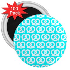 Aqua Pretzel Illustrations Pattern 3  Magnets (100 Pack) by GardenOfOphir