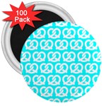 Aqua Pretzel Illustrations Pattern 3  Magnets (100 pack) Front