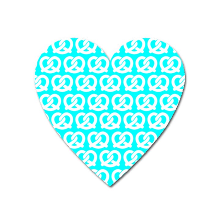 Aqua Pretzel Illustrations Pattern Heart Magnet