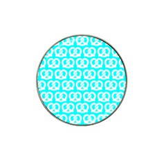 Aqua Pretzel Illustrations Pattern Hat Clip Ball Marker by GardenOfOphir