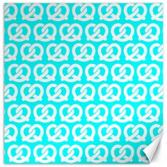 Aqua Pretzel Illustrations Pattern Canvas 20  X 20   by GardenOfOphir