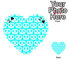 Aqua Pretzel Illustrations Pattern Playing Cards 54 (heart)  by GardenOfOphir