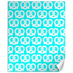 Aqua Pretzel Illustrations Pattern Canvas 11  X 14   by GardenOfOphir