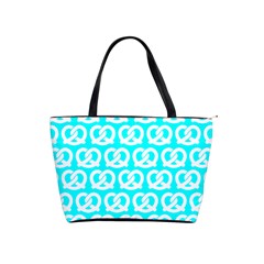 Aqua Pretzel Illustrations Pattern Shoulder Handbags by GardenOfOphir