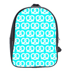 Aqua Pretzel Illustrations Pattern School Bags(large)  by GardenOfOphir