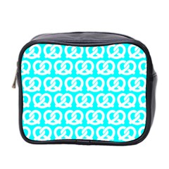 Aqua Pretzel Illustrations Pattern Mini Toiletries Bag 2-side by GardenOfOphir