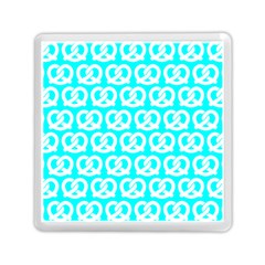 Aqua Pretzel Illustrations Pattern Memory Card Reader (square)  by GardenOfOphir