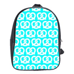 Aqua Pretzel Illustrations Pattern School Bags (xl)  by GardenOfOphir