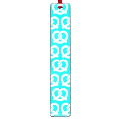 Aqua Pretzel Illustrations Pattern Large Book Marks by GardenOfOphir