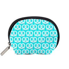 Aqua Pretzel Illustrations Pattern Accessory Pouches (small)  by GardenOfOphir