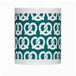 Teal Pretzel Illustrations Pattern White Mugs Center