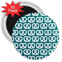 Teal Pretzel Illustrations Pattern 3  Magnets (10 Pack)  by GardenOfOphir