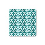 Teal Pretzel Illustrations Pattern Square Magnet Front