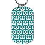 Teal Pretzel Illustrations Pattern Dog Tag (One Side) Front