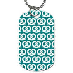 Teal Pretzel Illustrations Pattern Dog Tag (two Sides) by GardenOfOphir