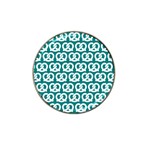 Teal Pretzel Illustrations Pattern Hat Clip Ball Marker (4 pack) Front