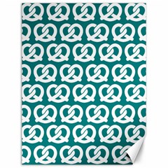 Teal Pretzel Illustrations Pattern Canvas 12  X 16   by GardenOfOphir