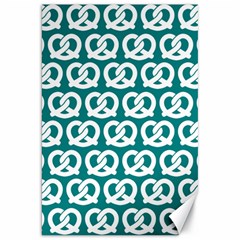 Teal Pretzel Illustrations Pattern Canvas 20  X 30   by GardenOfOphir