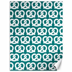 Teal Pretzel Illustrations Pattern Canvas 36  X 48   by GardenOfOphir