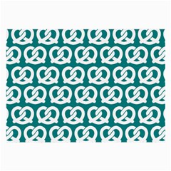 Teal Pretzel Illustrations Pattern Large Glasses Cloth (2-side) by GardenOfOphir