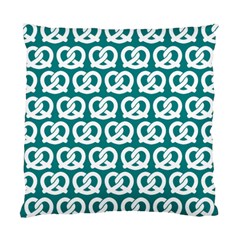 Teal Pretzel Illustrations Pattern Standard Cushion Case (one Side)  by GardenOfOphir