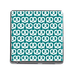 Teal Pretzel Illustrations Pattern Memory Card Reader (square) by GardenOfOphir