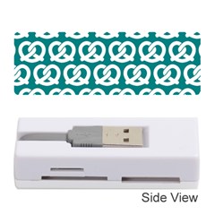 Teal Pretzel Illustrations Pattern Memory Card Reader (Stick) 