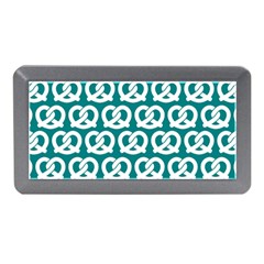 Teal Pretzel Illustrations Pattern Memory Card Reader (mini) by GardenOfOphir