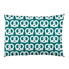 Teal Pretzel Illustrations Pattern Pillow Cases (two Sides) by GardenOfOphir