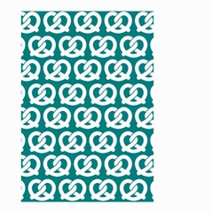 Teal Pretzel Illustrations Pattern Small Garden Flag (two Sides) by GardenOfOphir