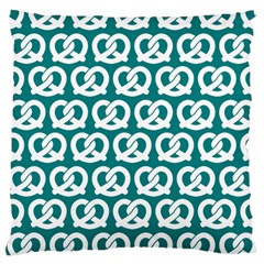 Teal Pretzel Illustrations Pattern Large Cushion Cases (Two Sides) 