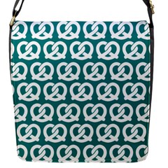 Teal Pretzel Illustrations Pattern Flap Messenger Bag (s)