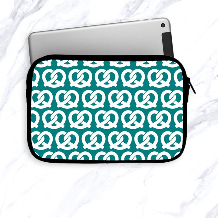 Teal Pretzel Illustrations Pattern Apple iPad Mini Zipper Cases