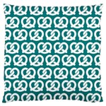 Teal Pretzel Illustrations Pattern Standard Flano Cushion Cases (Two Sides)  Back