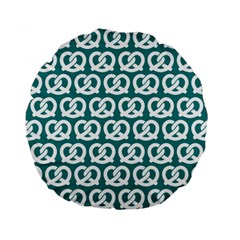 Teal Pretzel Illustrations Pattern Standard 15  Premium Flano Round Cushions