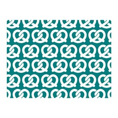 Teal Pretzel Illustrations Pattern Double Sided Flano Blanket (mini)  by GardenOfOphir