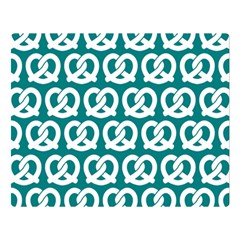 Teal Pretzel Illustrations Pattern Double Sided Flano Blanket (large)  by GardenOfOphir