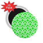 Neon Green Pretzel Illustrations Pattern 2.25  Magnets (10 pack)  Front