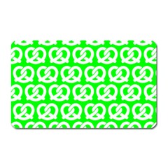 Neon Green Pretzel Illustrations Pattern Magnet (rectangular) by GardenOfOphir